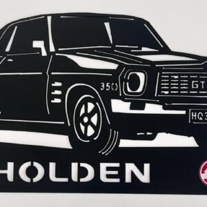 Black silhouette of a classic Holden car with "HOLDEN" text and logo underneath.