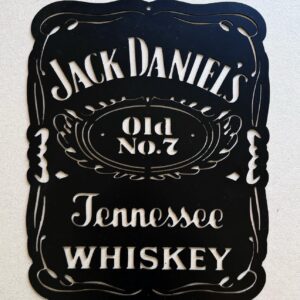 Black and white Jack Daniel's emblem with the text "Old No.7 Tennessee Whiskey".