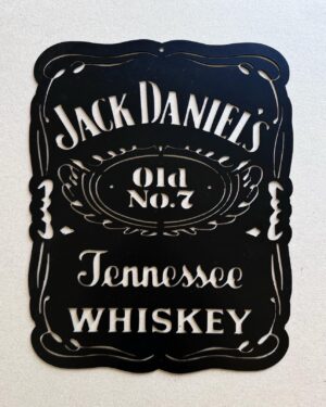 Black and white Jack Daniel's emblem with the text "Old No.7 Tennessee Whiskey".