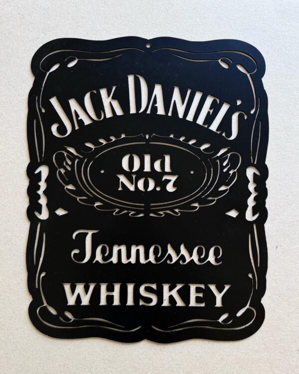 Black and white Jack Daniel's emblem with the text "Old No.7 Tennessee Whiskey".